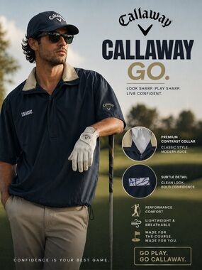 Luxury Callaway AES Aces Every Shot Navy Tan Short Sleeve Golf Jacket Lined